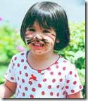 Young girl with face painting