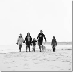 Fmaily walking on a beach