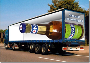 Truck with 3D beer bottle