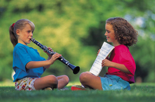 Auditory girls practicing Clarinet