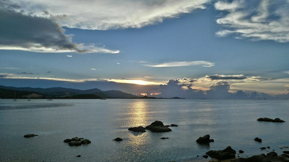 Sunset on a beach in Koh Samui