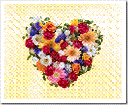 Heart-shaped bouquet of flowers