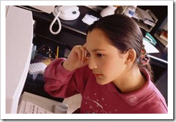 Teen girl on computer