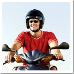 Smiling motorcycle rider