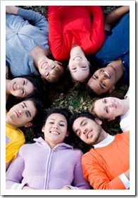 Group of teens on the grass