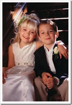 Kid bride and groom