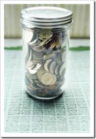 A jar with coins