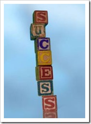 Cube tower spelling "success"