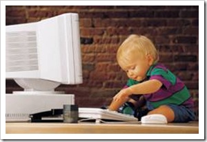 Baby with computer