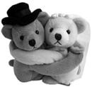 Hugging teddy bears