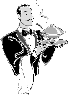 Waiter giving service