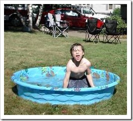 Kid in a pool