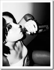 Teen girl drinking
