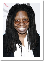 Whoopi Goldberg with special dyslexia glasses