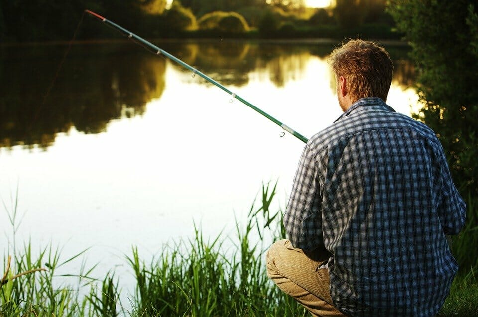 Man fishing with patience