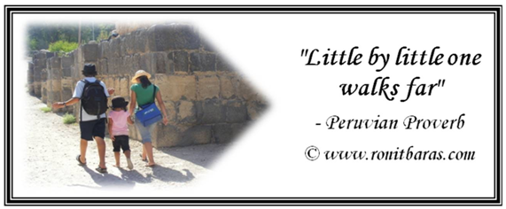 Little by little one walks far - Peruvian Proverb