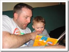 Dad reading a story