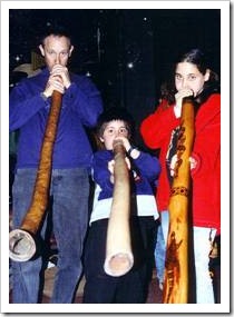 Playing didgeridoo