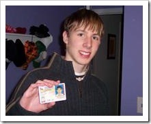 Happy teen with drivers' license