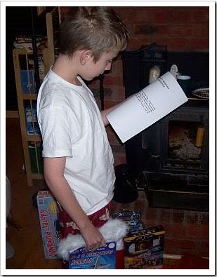 Boy reading letter