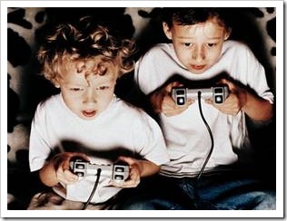 Kids playing video games