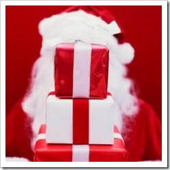 Christmas gifts hiding Santa