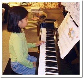 Girl playing piano