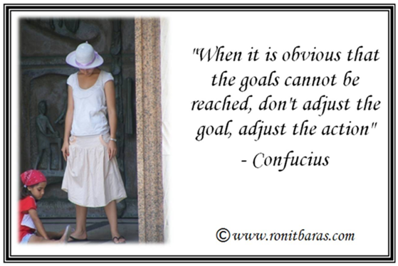 When it is obvious the goals cannot be reached, don't adjust the goal, adjust the action
