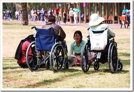 Disabled kids in the park
