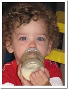 Baby boy with bottle