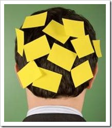 Head with sticky note