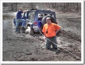 Jeep stuck in the mud