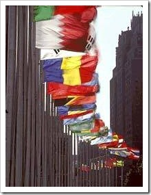Flags outside the UN Building
