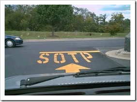 SOTP written on the road