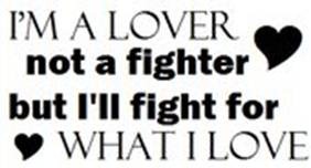 I'm a lover not a fighter