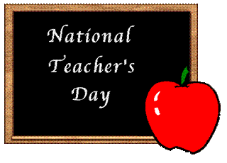 National Teacher's Day written on a blackboard
