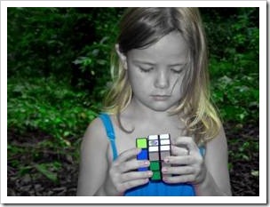 Girl with a Rubik's Cube