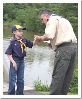 Scout leader and young scout