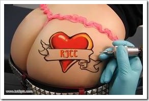 Heart tattoo with initials