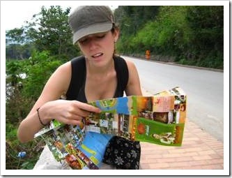 Young woman with map