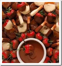 Chocolate dip and strawberries