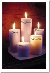 Candles of love, happiness, success and health