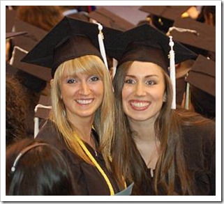 Two happy graduating students