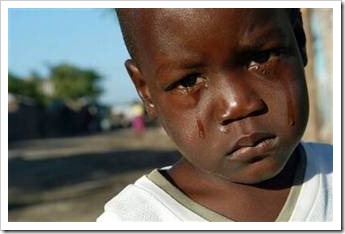 African boy crying