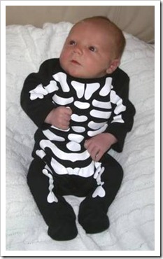 Baby in skeleton costume