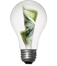 Lighbulb with dollar inside