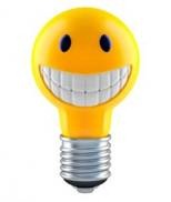 Smiling lightbulb