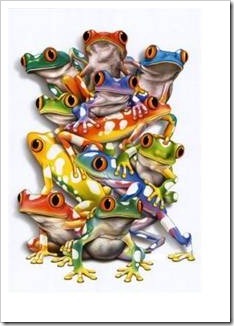 Pile up of frogs