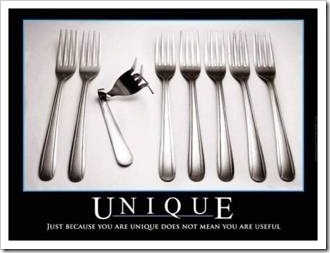 Unique - just because you are unique does not mean ou are useful