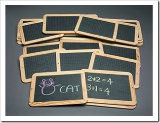 Pile of small chalkboards